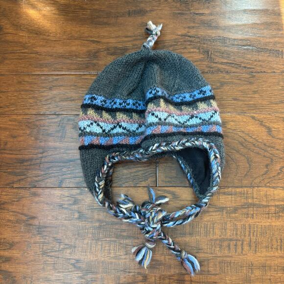 Newari 100% Wool Hand Crafted In Nepal Icelandic Design Cap Hat - Picture 1 of 6